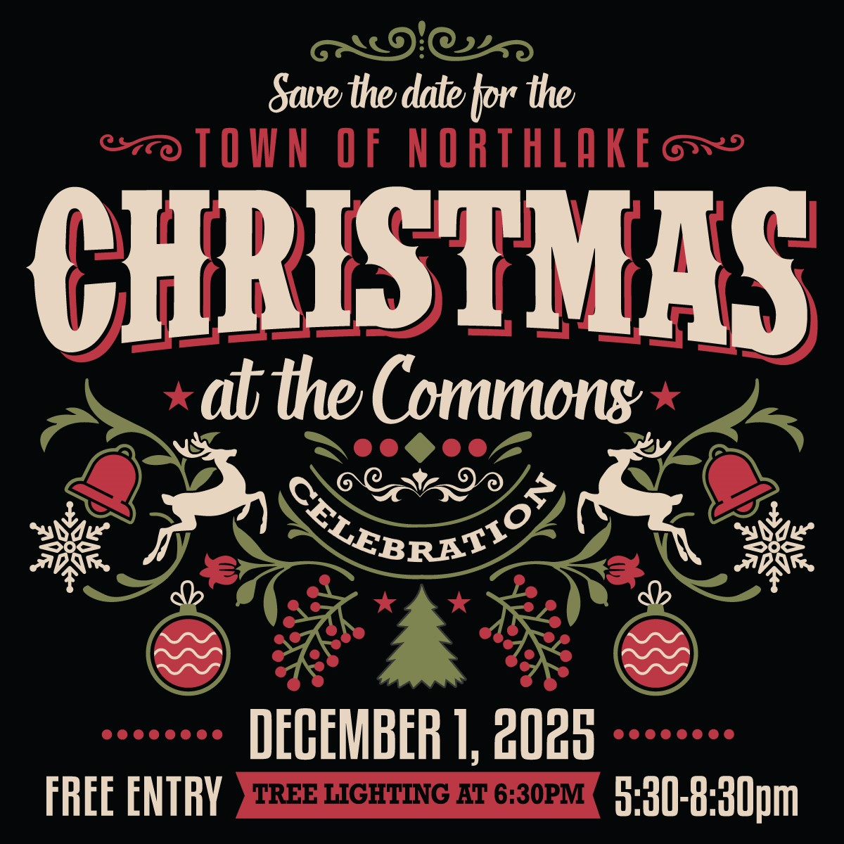 2025 Christmas at the Commons social graphic